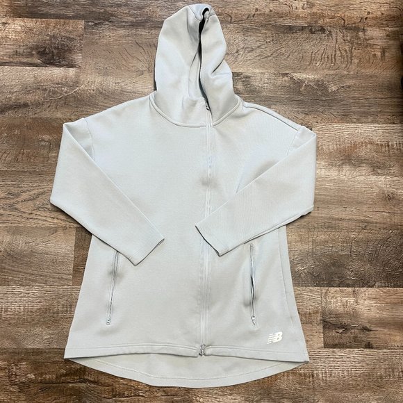 Gray New Balance Hooded Sweatshirt - womens large - Picture 1 of 2